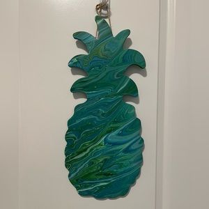 Handmade Wooden Acrylic Pour Pineapple